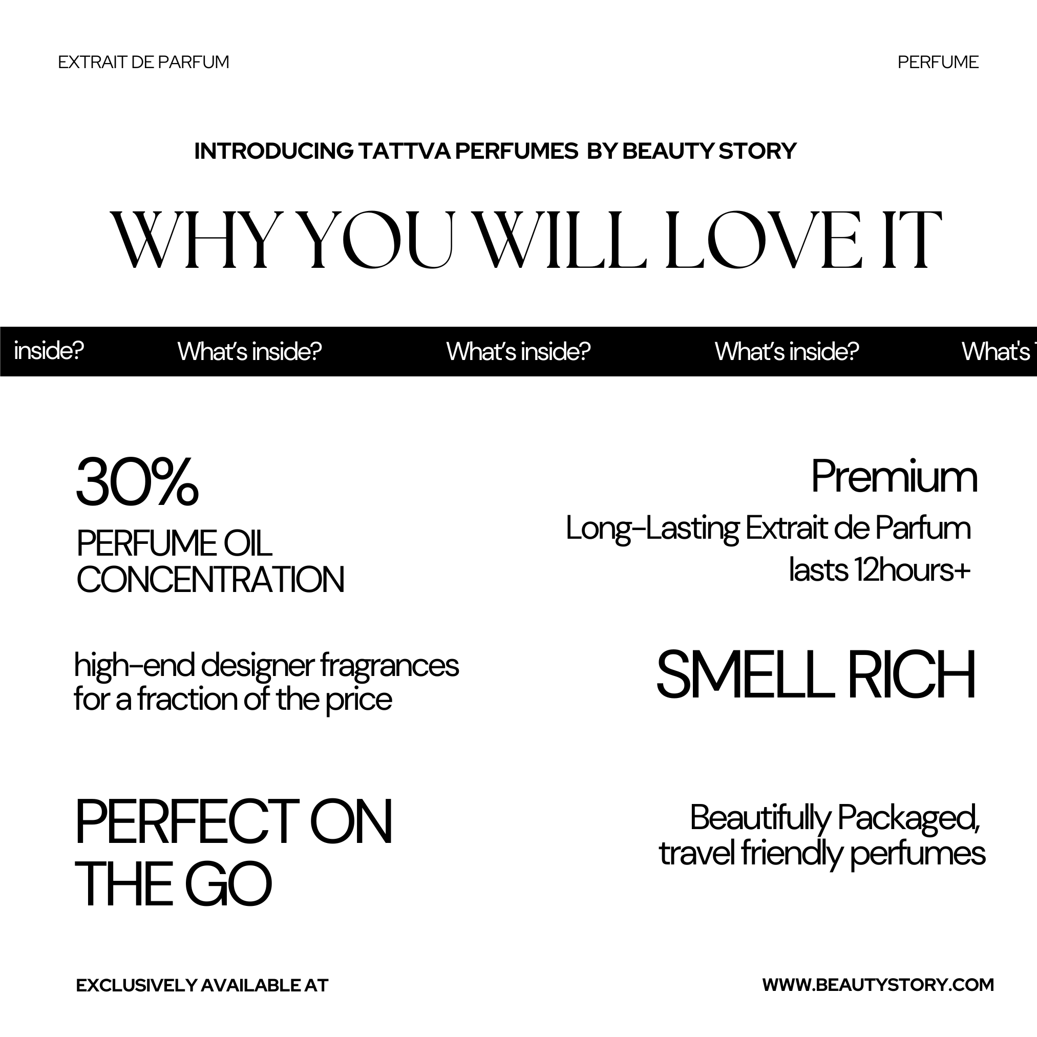 Buy 9 for 999 only! Choose any 3 packs of these luxury extrait de parfums