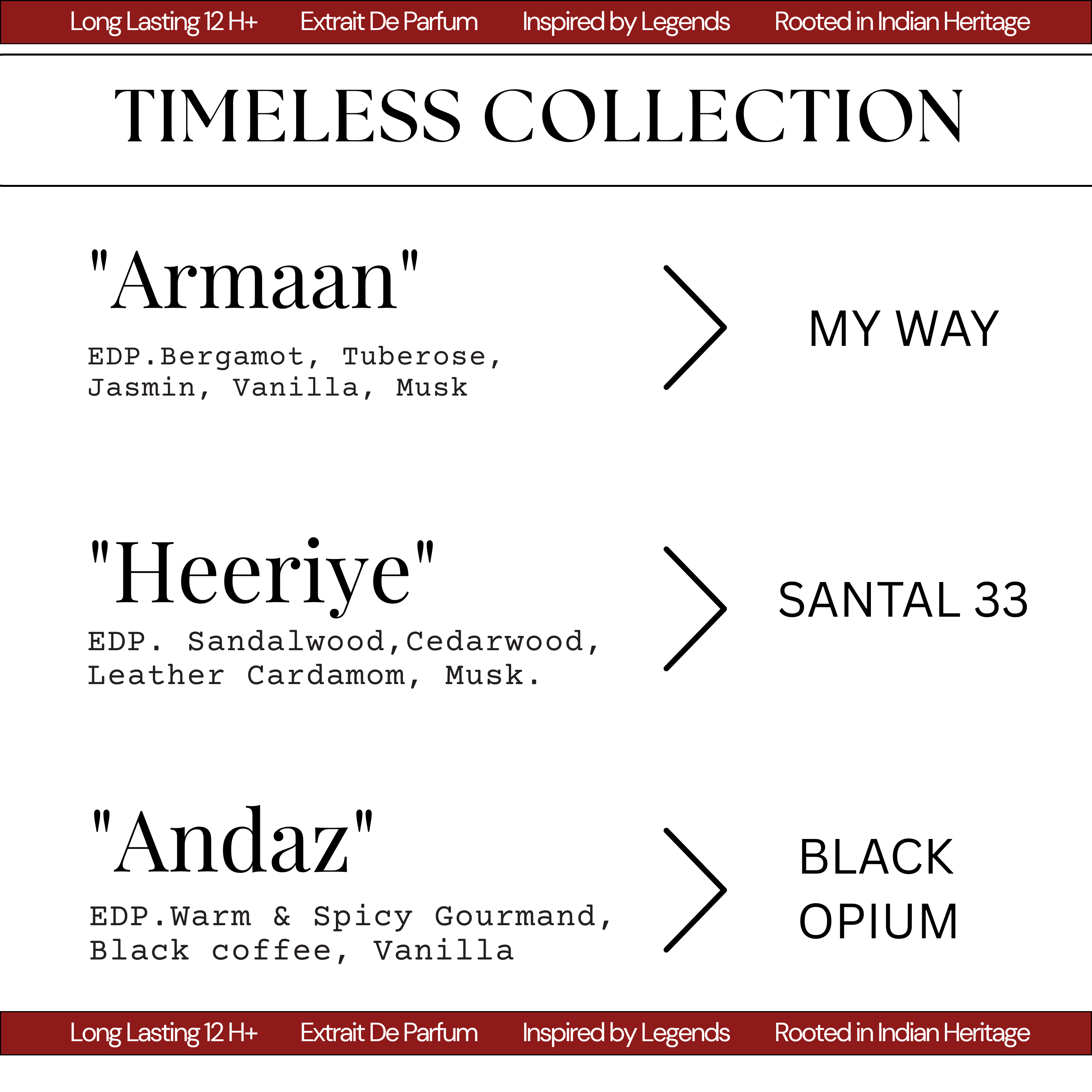 Buy 9 for 999 only! Choose any 3 packs of these luxury extrait de parfums