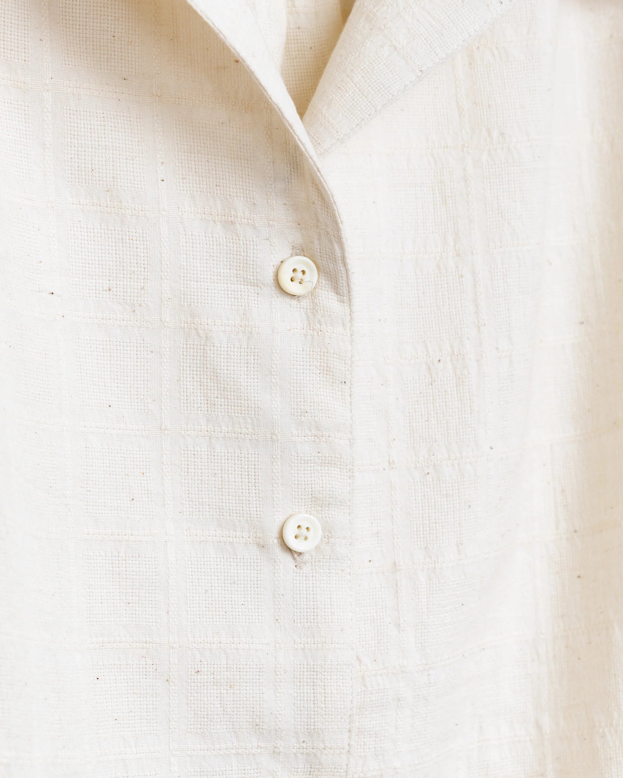 Umber & Ochre Meera SS Button Down Shirt Mockleno Check Natural