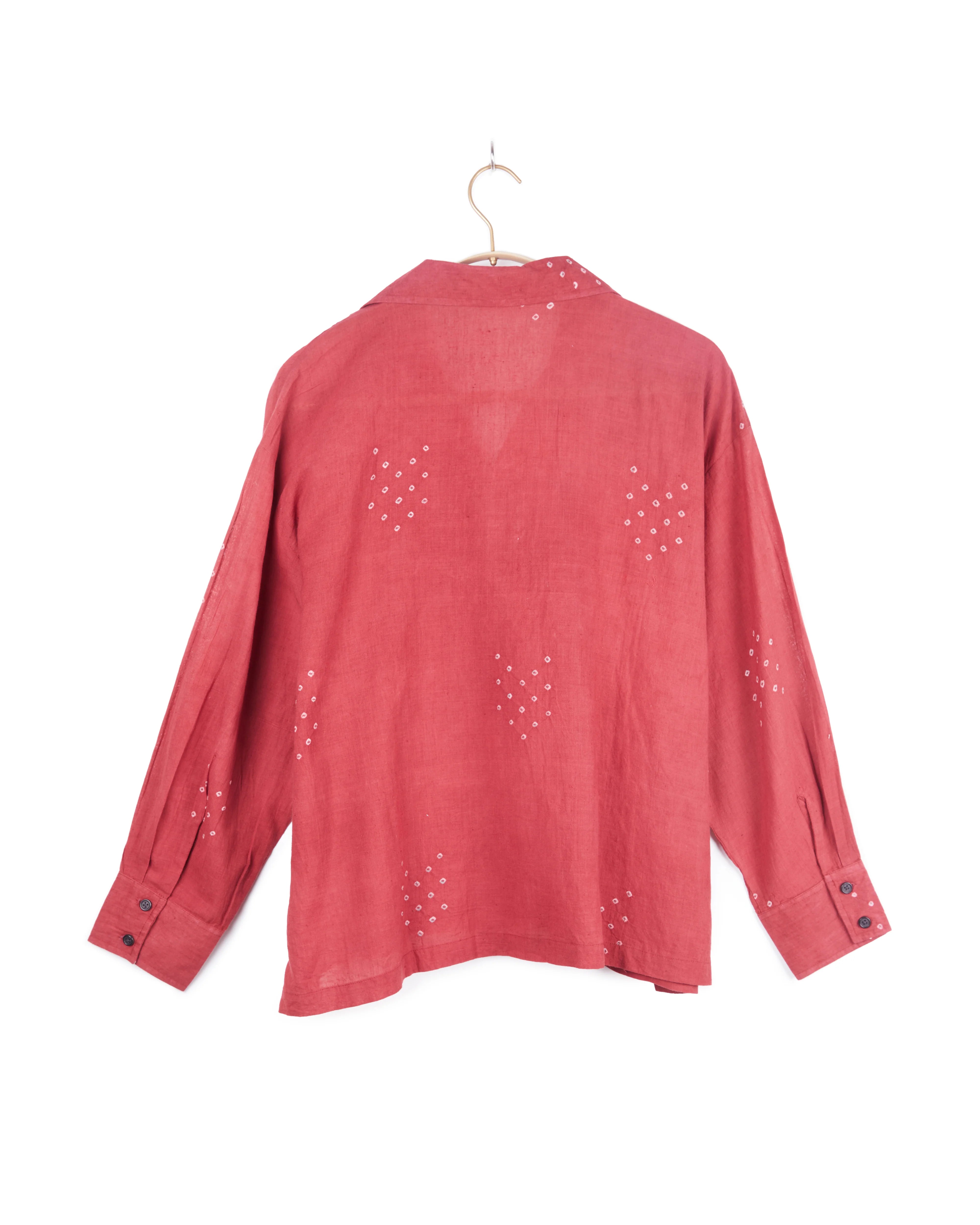 Umber & Ochre Anvi Drop Shoulder Shirt Bandhani Arrows Madder