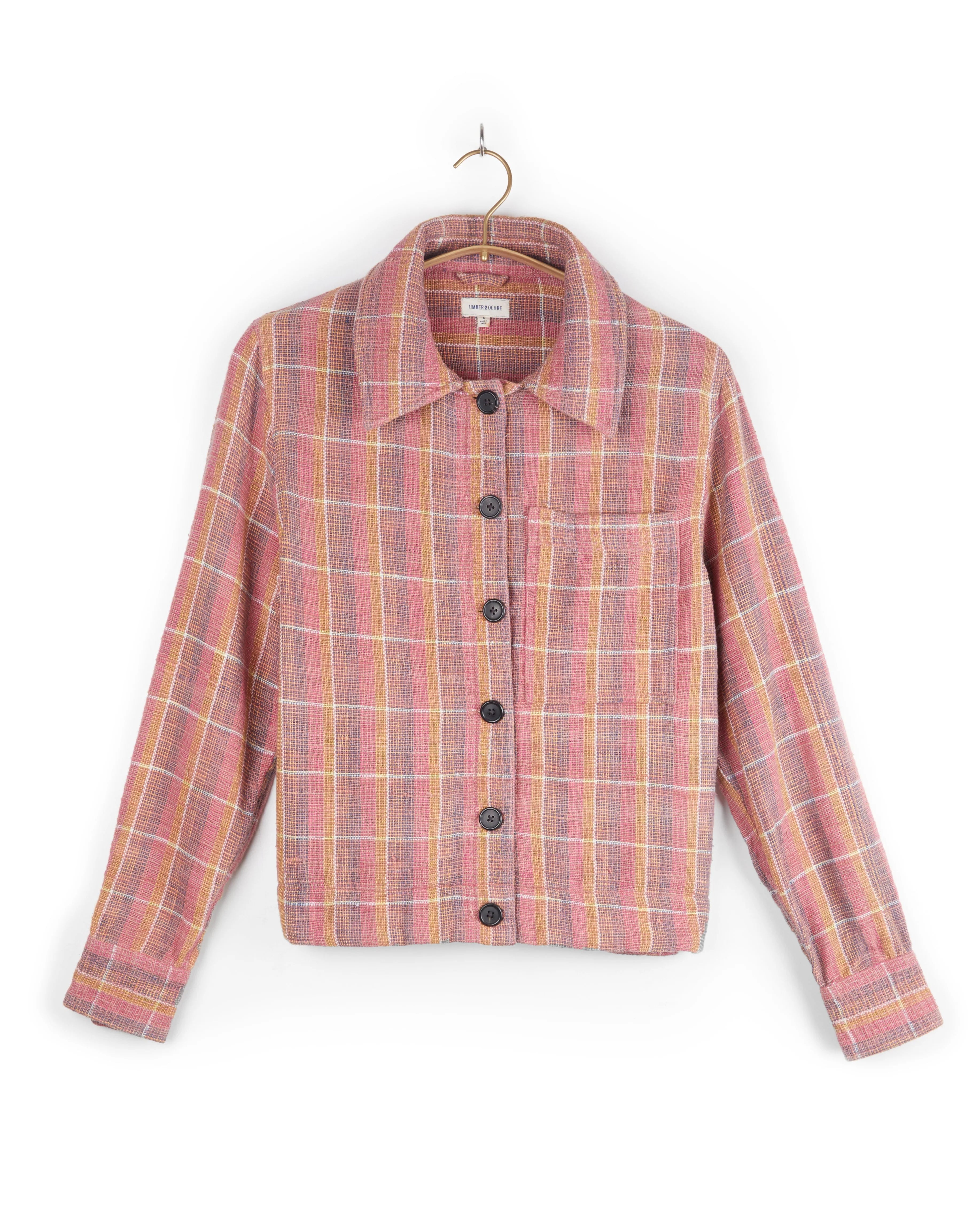 Umber & Ochre Padma Jacket in Nubby Cotton Sunset Plaid