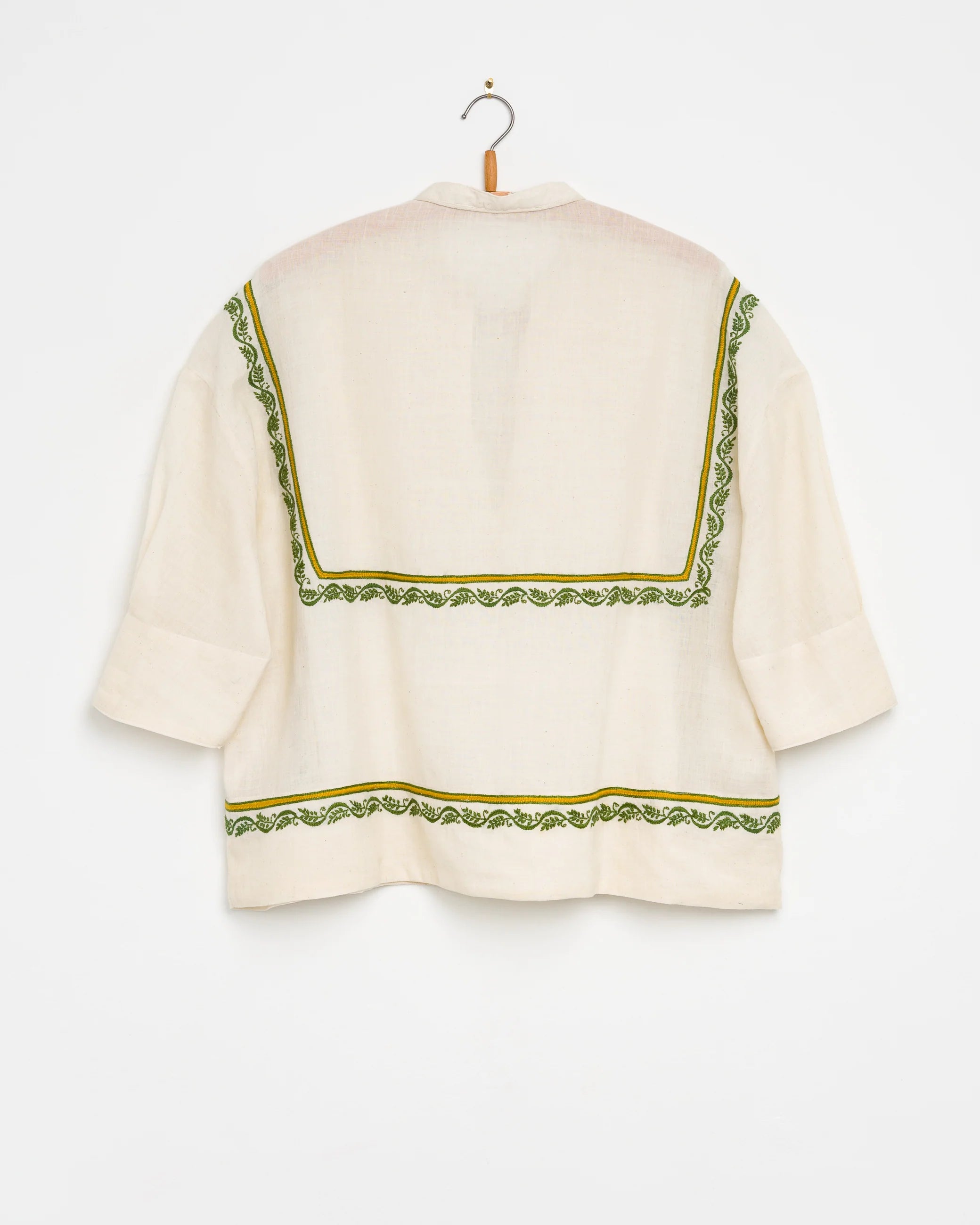 Umber & Ochre Hema Tie Top in Chikankari Embroidery Natural
