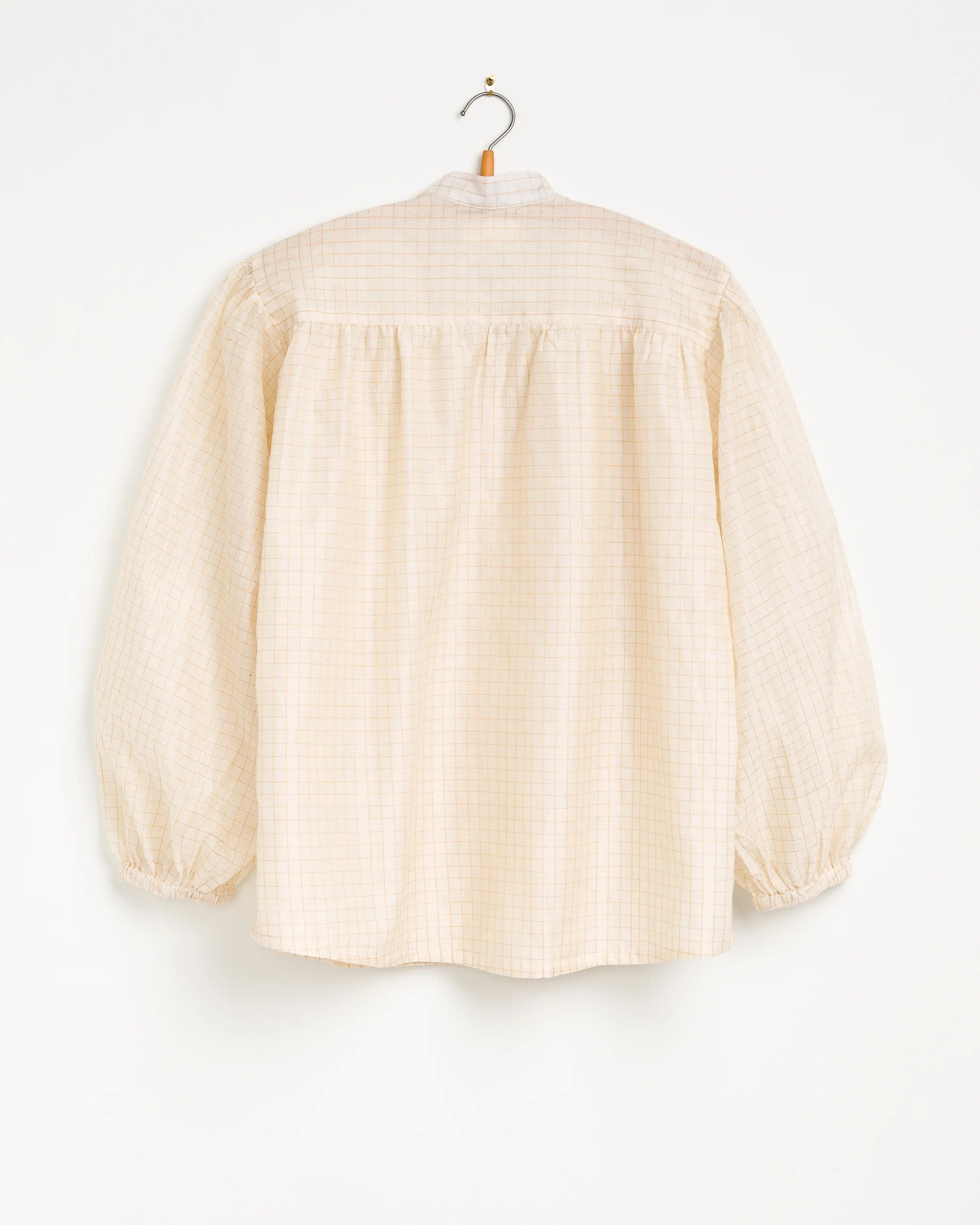 Umber & Ochre Sabrina Top in Ivory Gold Grid