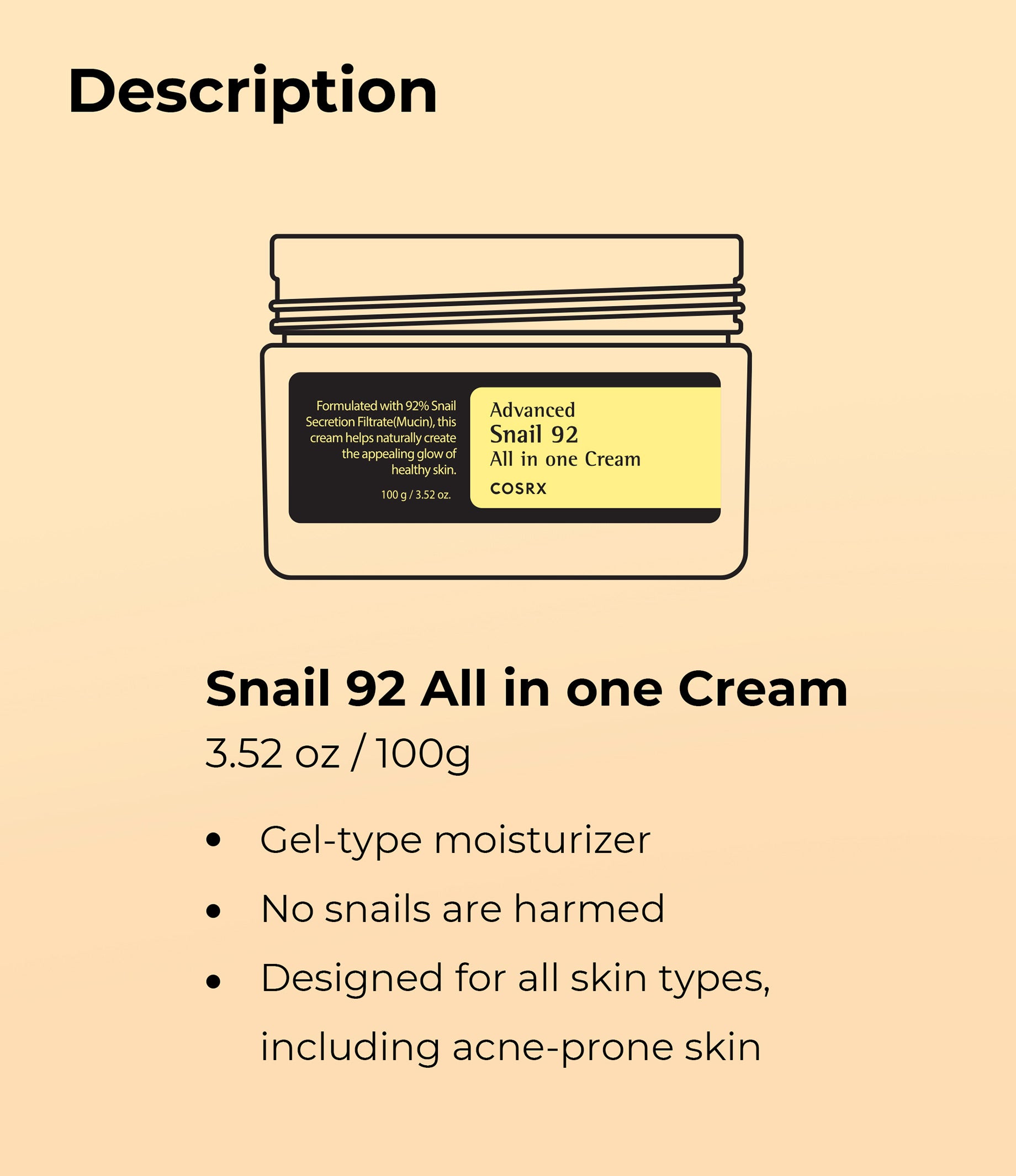 COSRX Advanced Snail 92 All In One Cream (100ml)